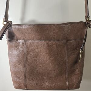 Fossil Brown Leather Crossbody Bag